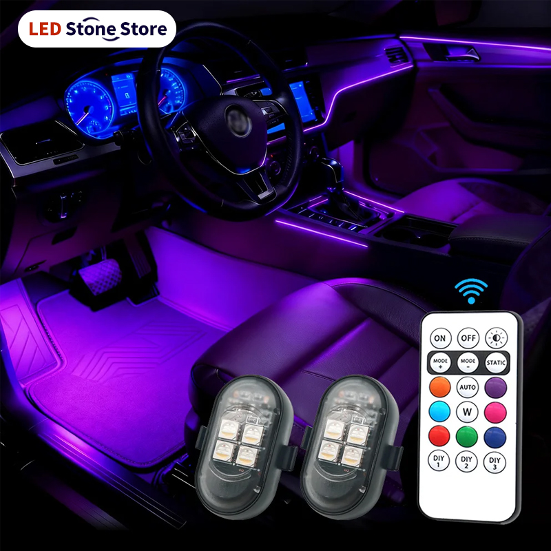 Led El Wire - Luces Ambientales RGB para Auto, Batería