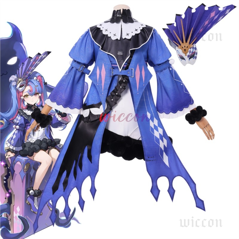 Cosplay Floating Prop - Disfraz de Roccia, peluca, vestido, sombrero,