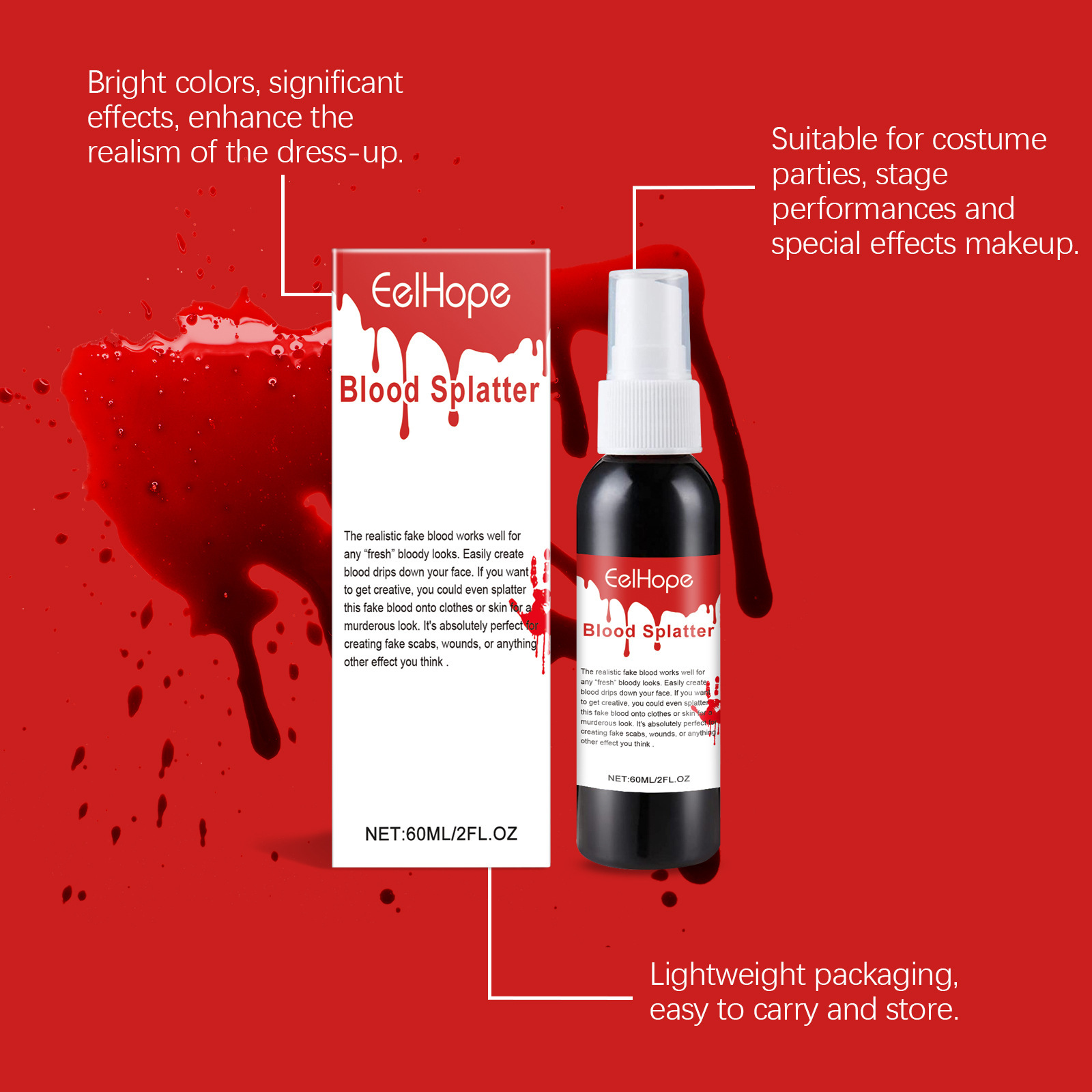 Emulación de Halloween sangre  - Cosplay Prop Paint reseña y precio