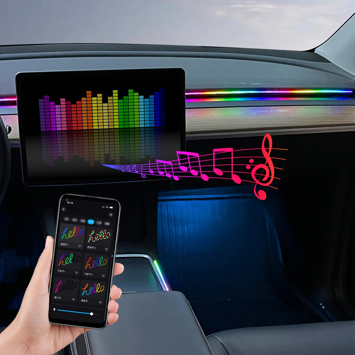 Luz LED ambiental para coche,  - Led El Wire reseña y precio