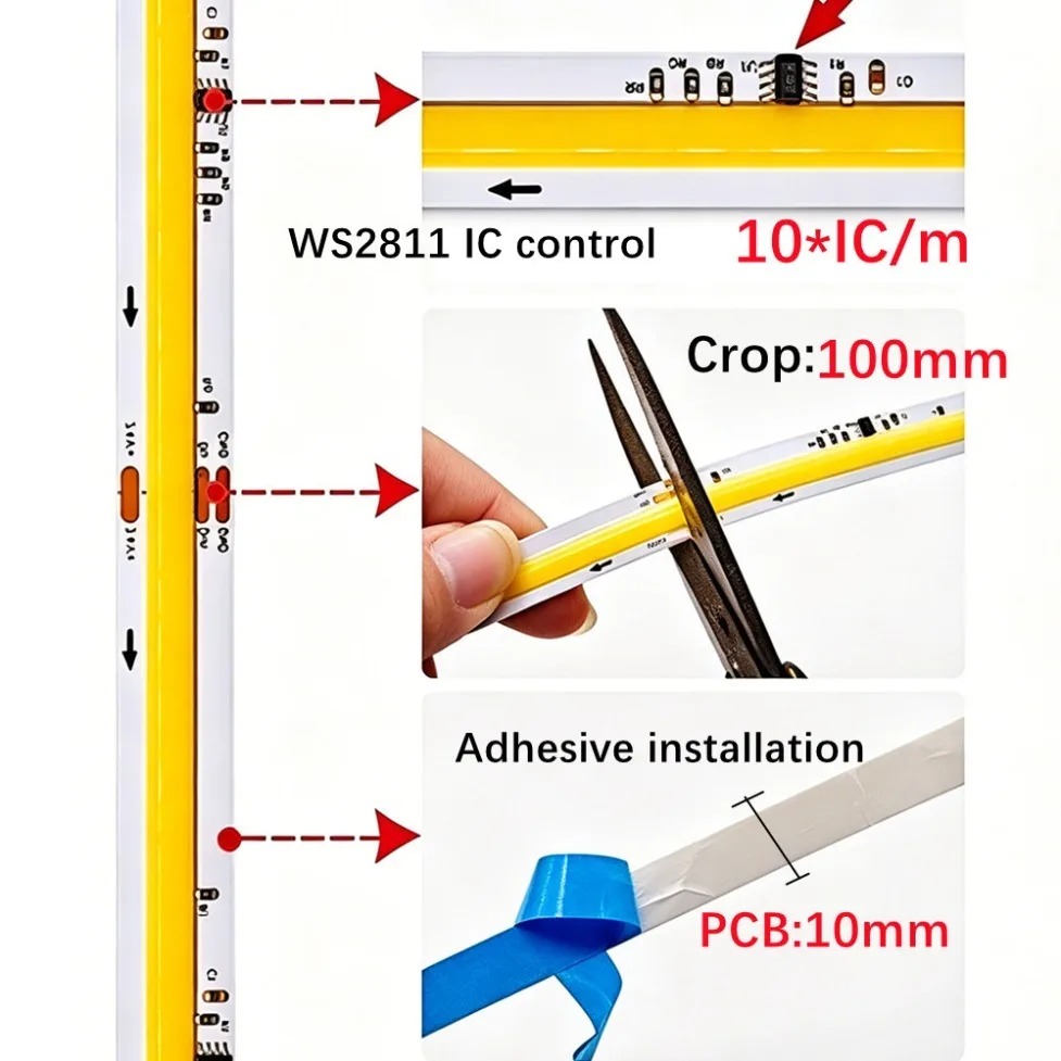Tira de LED COB WS2811 IC de 5 - Led El Wire reseña y precio