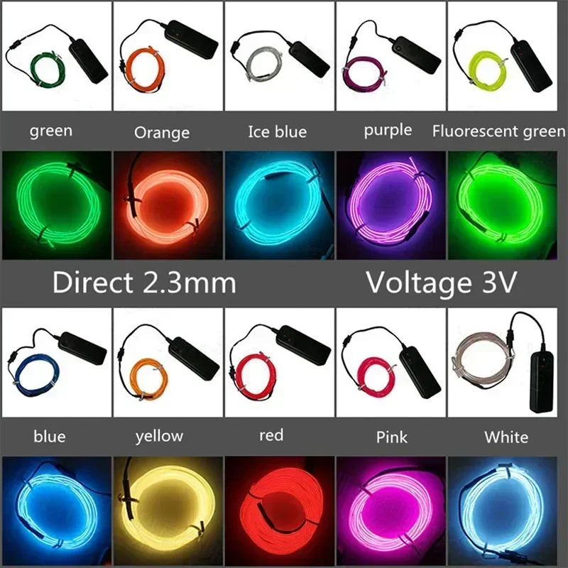 Luz de neón Flexible de 1M/3M/ - Led El Wire reseña y precio